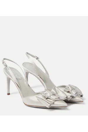RENE CAOVILLA Pumps slingback in raso con fiocco