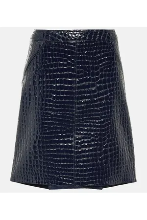 Tom Ford Gonna midi in pelle con stampa