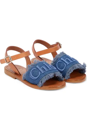 Chloé Chloé Kids Sandali in denim con pelle