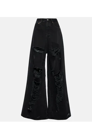 Vetements Jeans a gamba larga distressed