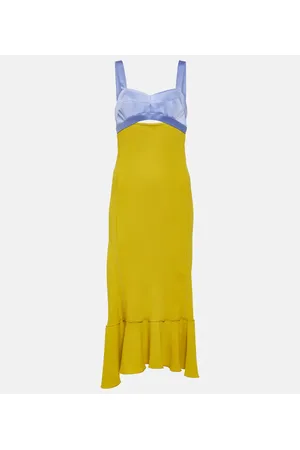 Victoria Beckham Abito midi in raso e cady