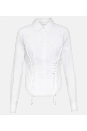 Marine Serre Camicia in cotone traforato con ricamo