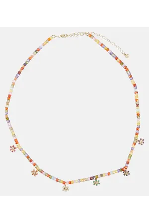 Sydney Evan Collana Evil Eye in oro giallo 14kt con perline e diamanti