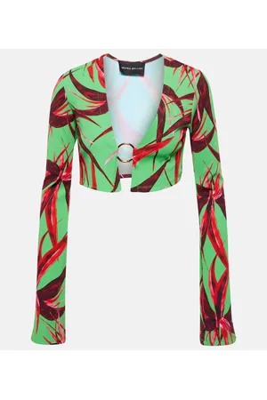 Louisa Ballou Cardigan cropped con stampa