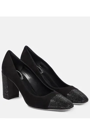 RENE CAOVILLA Pumps in suede decorate con cristalli