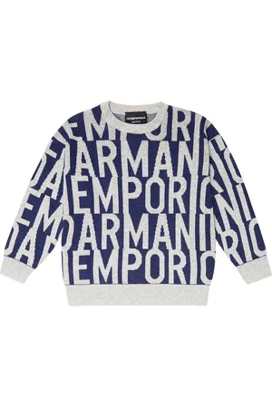 Emporio Armani Pullover in maglia jacquard con logo