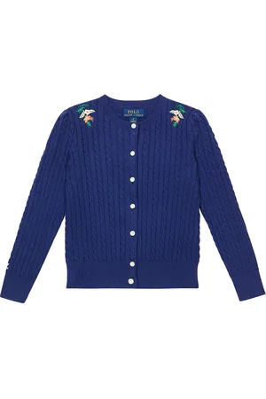 Ralph Lauren Cardigan a trecce con ricamo
