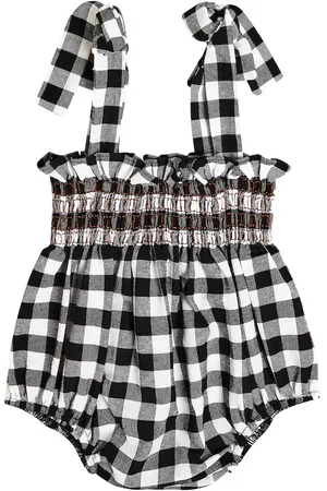 Suncracy Baby - Jumpsuit corta in cotone a quadri