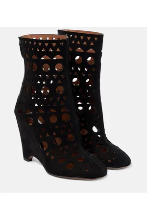 Alaïa Alaïa Stivaletti Vienne in suede con zeppa