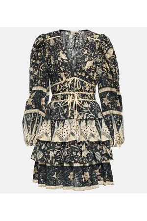 ULLA JOHNSON Miniabito Nina in misto cotone con stampa