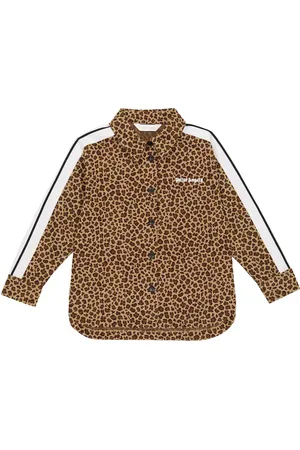 Palm Angels Camicia con stampa leopardata e logo