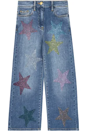MONNALISA Jeans a gamba larga con stampa
