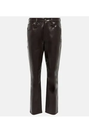 Citizens of Humanity Pantaloni slim Jolene a vita alta in misto pelle
