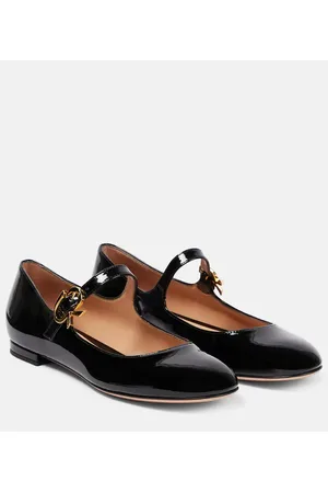 Gianvito Rossi Ballerine Mary Ribbon in vernice