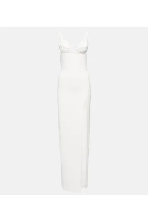 Nensi Dojaka Bridal - Abito lungo in crêpe con cut-out