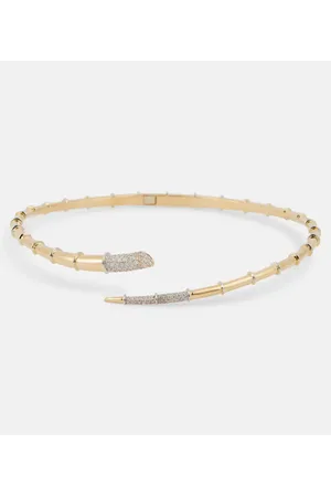 Rainbow K Collana Horn in 14kt con diamanti
