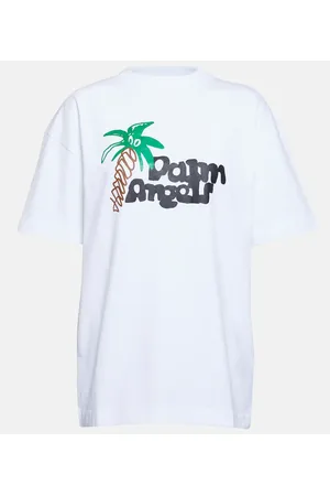 Palm Angels T-shirt in cotone con stampa e logo