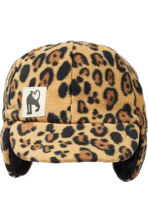 Mini Rodini Cappello in pile con stampa leopardata