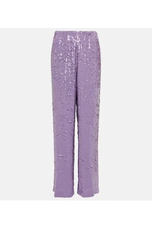 DRIES VAN NOTEN Pantaloni regular con paillettes