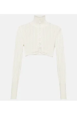 Alaïa Alaïa Cardigan cropped in maglia a coste
