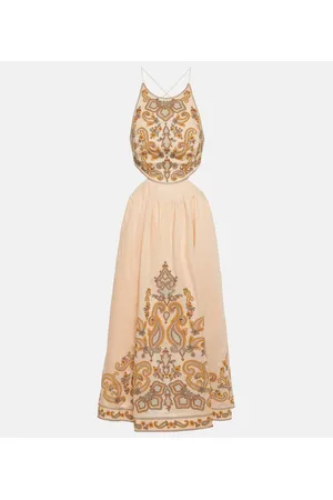 ZIMMERMANN Abito midi Devi in lino