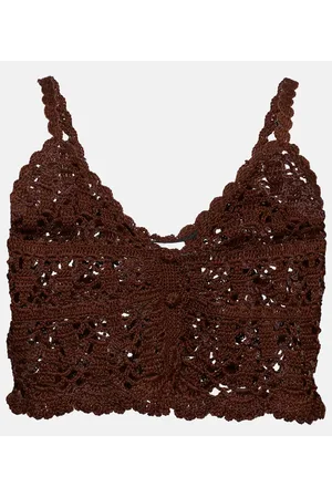 ANNA KOSTUROVA Top cropped in crochet di cotone