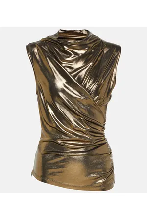 BLUMARINE Top drappeggiato metallizzato