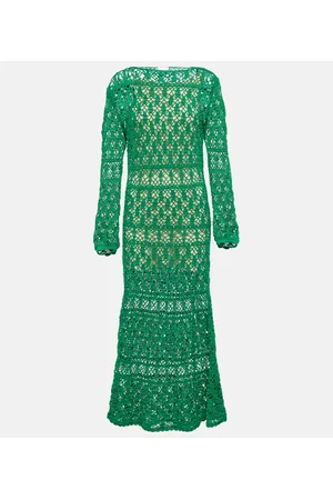 ANNA KOSTUROVA Abito lungo in crochet di cotone
