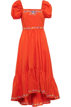 Caroline Constas Abito midi Hayden con ricamo