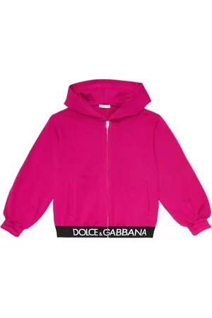 Dolce & Gabbana Felpa in jersey di cotone con zip e logo