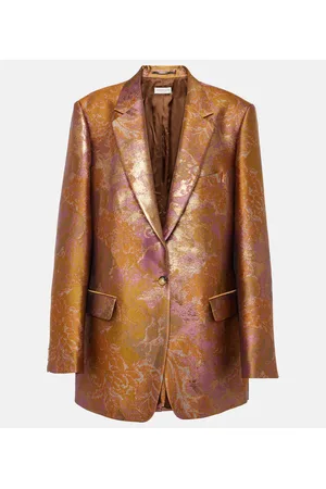 DRIES VAN NOTEN Blazer metallizzato con stampa