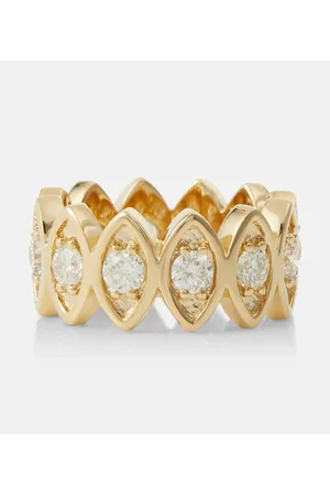 Sydney Evan Anello Evil Eye in 14kt con diamanti