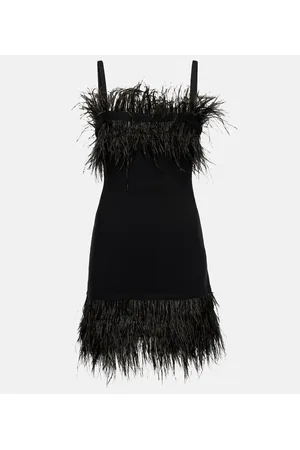Staud Miniabito Etta in maglia con piume