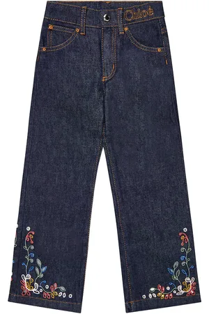 Chloé Chloé Kids Jeans a gamba larga con ricamo