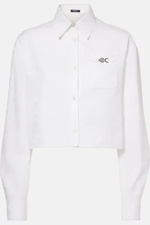 VERSACE Camicia cropped Barocco in cotone