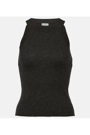 Brunello Cucinelli Tank top in misto seta e cashmere