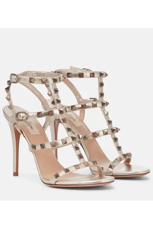 VALENTINO GARAVANI Sandali Rockstud in pelle metallizzata