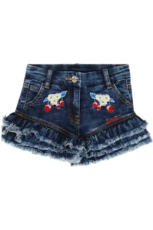 MONNALISA Shorts di jeans ricamati