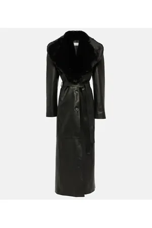 MAGDA BUTRYM Cappotto in pelle con pelliccia sintetica