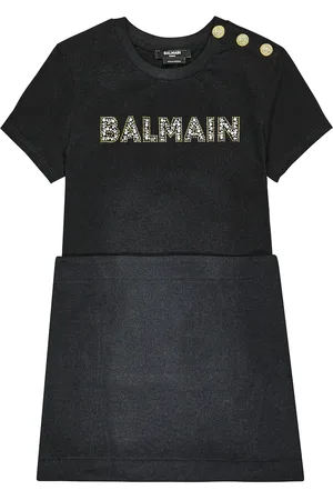 Balmain Abito in jersey di cotone con logo