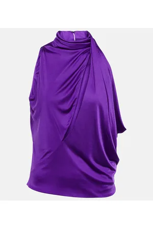 VERSACE Top in raso con cut-out