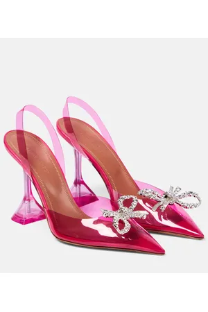 Amina Muaddi Pumps slingback Rosie in PVC con cristalli