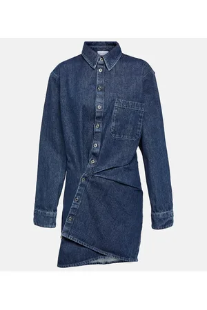 OFF-WHITE Abito chemisier asimmetrico di jeans