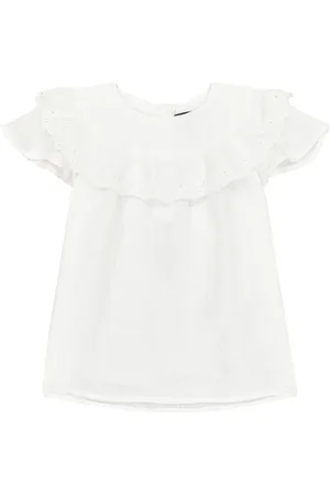 Ralph Lauren Top in lino e sangallo