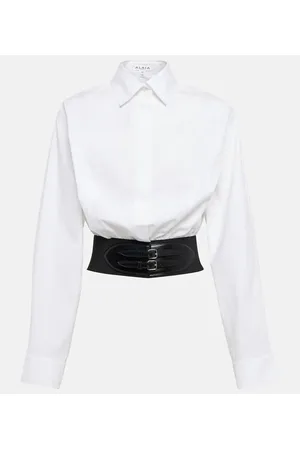 Alaïa Alaïa Camicia in popeline di cotone con cintura