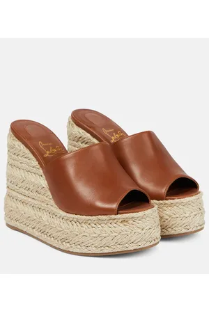 Christian Louboutin Sandali espadrillas Ariella Zeppa 130 in pelle