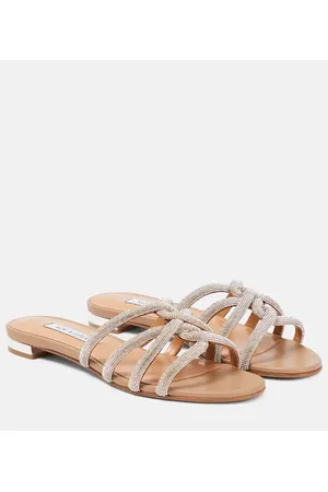 Aquazzura Sandali Moondust in pelle con cristalli