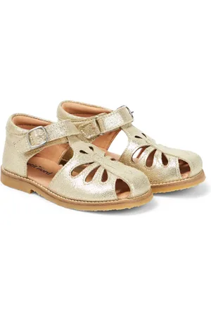 Petit Nord Sandali Butterfly in pelle metallizzata