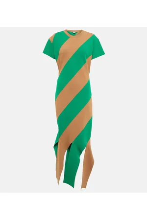 Stella McCartney Abito midi in maglia a righe