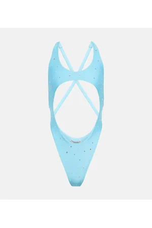 Alessandra Rich Costume intero con cut-out e cristalli